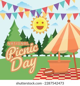 vector graphic of national picnic day good for national picnic day celebration. flat design. flyer design.flat illustration.