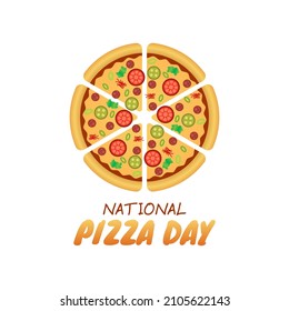 vector graphic of national pizza day good for national pizza day celebration. flat design. flyer design.flat illustration.