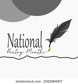 vector graphic of National Poetry Month ideal for National King's Day celebration.