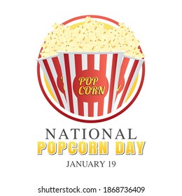 vector graphic of national popcorn day good for national popcorn day celebration. flat design. flyer design.flat illustration.