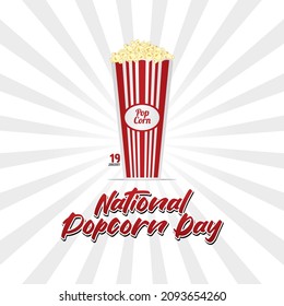 vector graphic of national popcorn day good for national popcorn day celebration. flat design. flyer design.flat illustration.