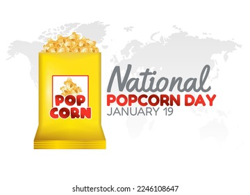 vector graphic of national popcorn day good for national popcorn day celebration. flat design. flyer design.flat illustration.