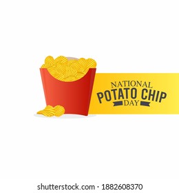 vector graphic of national potato chip day good for national potato chip day celebration. flat design. flyer design.flat illustration.