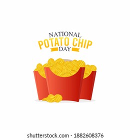 vector graphic of national potato chip day good for national potato chip day celebration. flat design. flyer design.flat illustration.