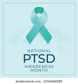 vector graphic of National PTSD Awareness Month good for National PTSD Awareness Month celebration. flat design. flyer design.flat illustration.