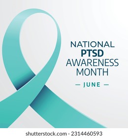 vector graphic of National PTSD Awareness Month good for National PTSD Awareness Month celebration. flat design. flyer design.flat illustration.