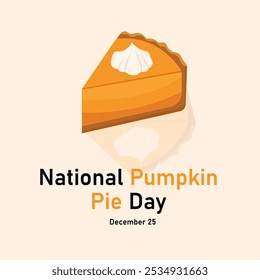 vector graphic of National Pumpkin Pie Day good for national National Pumpkin Pie Day celebration. flat design. flyer design.flat illustration.