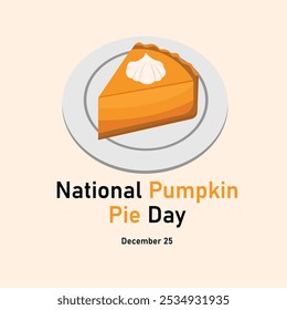 vector graphic of National Pumpkin Pie Day good for national National Pumpkin Pie Day celebration. flat design. flyer design.flat illustration.