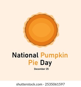 vector graphic of National Pumpkin Pie Day good for national National Pumpkin Pie Day celebration. flat design. flyer design.flat illustration.