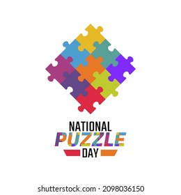 vector graphic of national puzzle day good for national puzzle day celebration. flat design. flyer design.flat illustration.