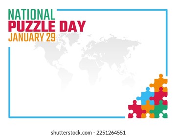 vector graphic of national puzzle day good for national puzzle day celebration. flat design. flyer design.flat illustration.