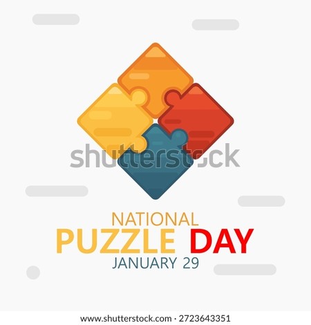 Vector graphic of National Puzzle Day ideal for National Puzzle Day celebration.
