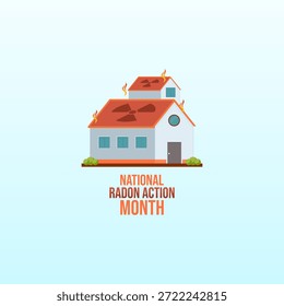 Vector gráfico del Mes Nacional de Acción del Radón para la celebración del Mes Nacional de Acción del Radón.