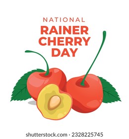 Vektorgrafik des National Rainier Cherry Day gut für die Feier des Nationalfeiertags der Rainier Cherry. flaches Design. flyer design.flache Illustration.