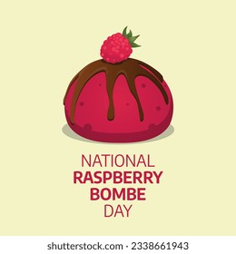 vector graphic of National Raspberry Bombe Day good for National Raspberry Bombe Day celebration. flat design. flyer design.flat illustration.