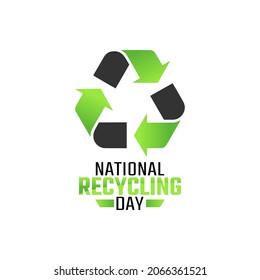 Vector Graphic Of National Recycling Day Good For National Recycling Day Celebration. Flat Design. Flyer Design.flat Illustration.