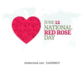 Vector Graphic Of National Red Rose Day Good For National Red Rose Day Celebration. Flat Design. Flyer Design.flat Illustration.