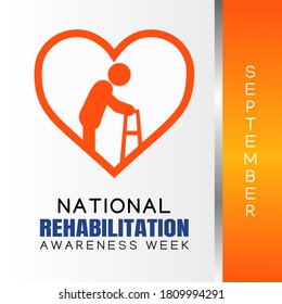 Vector graphic of national rehabilitation awareness week good for national rehabilitation awareness week celebration. flat design. flyer design.flat illustration.