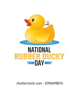 vector graphic of national rubber ducky day good for national rubber ducky day celebration. flat design. flyer design.flat illustration.