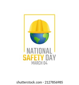 vector graphic of national safety day good for national safety day celebration. flat design. flyer design.flat illustration.