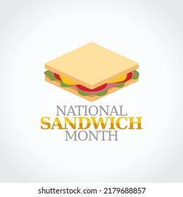 vector graphic of national sandwich month good for national sandwich month celebration. flat design. flyer design.flat illustration.