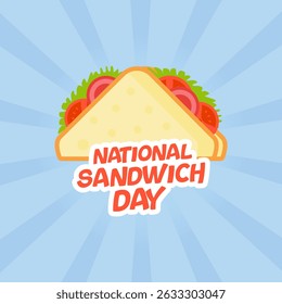 Gráfico vetorial do Mês Nacional do Sanduíche para celebração do Mês Nacional do Sanduíche.