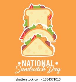 vector graphic of national sandwitch day good for national sandwitch day celebration. flat design. flyer design.flat illustration.