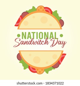 vector graphic of national sandwitch day good for national sandwitch day celebration. flat design. flyer design.flat illustration.