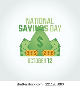 vector graphic of national savings day good for national savings day celebration. flat design. flyer design.flat illustration.