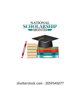 Vector Graphic Of National Scholarship Month Good For National Scholarship Month Celebration. Flat Design. Flyer Design.flat Illustration.