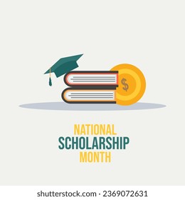 vector graphic of National Scholarship Month good for national National Scholarship Month celebration. flat design. flyer design.flat illustration.