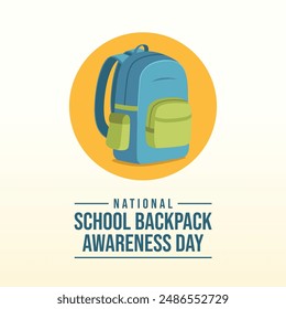 Vektorgrafik-Grafik des National School Rucksack Awareness Day ideal für National School Rucksack Awareness Day Feier.
