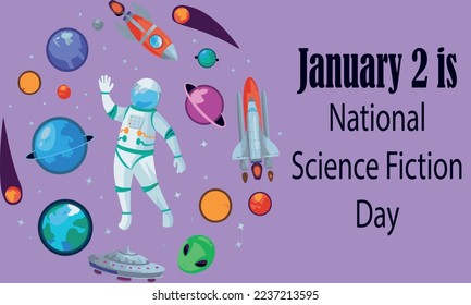 vector graphic of national science fiction day good for national science fiction day celebration. flat design. flyer design.flat illustration.