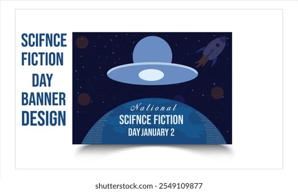 Vector gráfico del Día Nacional de la Ciencia Ficción Bueno para la celebración del Día Nacional de la Ciencia Ficción