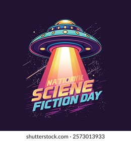 vector graphic of National Science fiction day celebration poster design illustration.