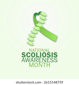 Vector graphic of National Scoliosis Awareness Month for National Scoliosis Awareness Month celebration.