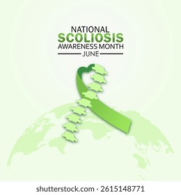 Vector graphic of National Scoliosis Awareness Month for National Scoliosis Awareness Month celebration.