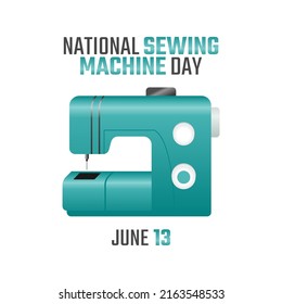 vector graphic of national sewing machine day good for national sewing machine day celebration. flat design. flyer design.flat illustration.