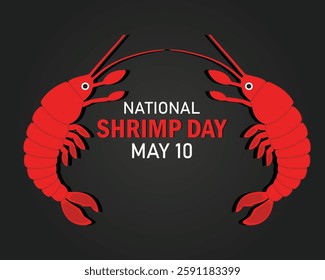 vector graphic of national shrimp day good for national shrimp day celebration. flat design. flyer design. flat illustration.