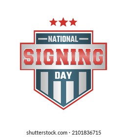 vector graphic of national signing day good for national signing day celebration. flat design. flyer design.flat illustration.