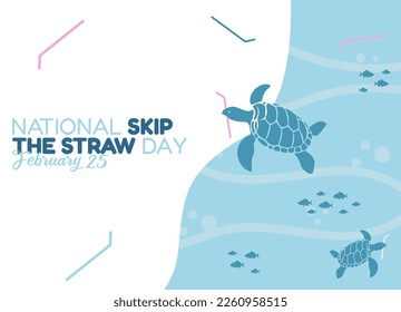 vector graphic of national skip the straw day good for national skip the straw day celebration. flat design. flyer design.flat illustration.