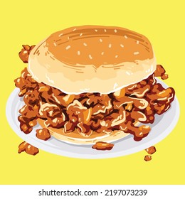 vector graphic of national sloppy joe day good for national sloppy joe day celebration. flat design. flyer design.flat illustration.