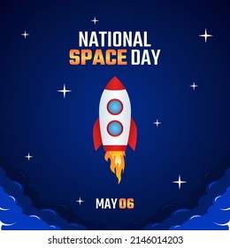vector graphic of national space day good for national space day celebration. flat design. flyer design.flat illustration.
