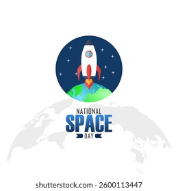 Vector graphic of National Space Day for National Space Day celebration.
