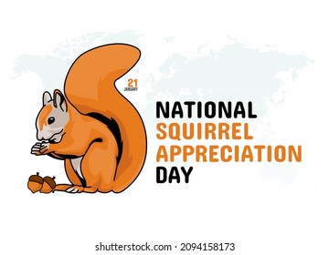 vector graphic of national squirrel appreciation day good for national squirrel appreciation day celebration. flat design. flyer design.flat illustration.