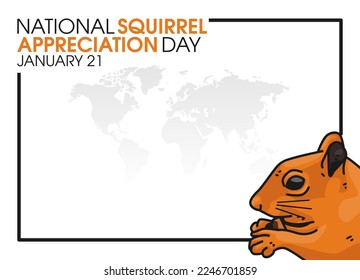 vector graphic of national squirrel appreciation day good for national squirrel appreciation day celebration. flat design. flyer design.flat illustration.