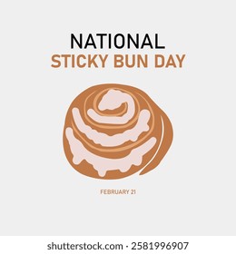 vector graphic of National Sticky Bun Day good for national National Sticky Bun Day celebration. flat design. flyer design.flat illustration.