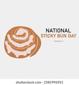 vector graphic of National Sticky Bun Day good for national National Sticky Bun Day celebration. flat design. flyer design.flat illustration.