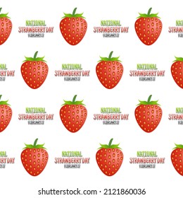 vector graphic of national strawberry day good for national strawberry day celebration. flat design. flyer design.flat illustration.