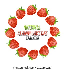 vector graphic of national strawberry day good for national strawberry day celebration. flat design. flyer design.flat illustration.
